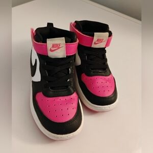 Nike Kids Sneakers in Pink, Black, and White